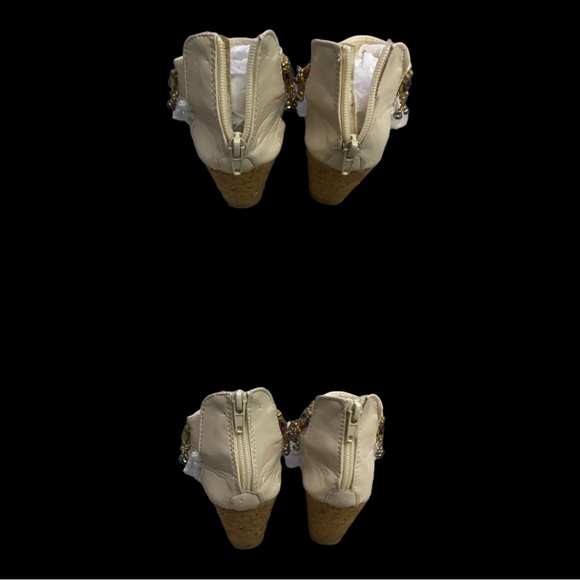 Beaded Wedge Heel Bohemian Sandals Shoes - Picture 5 of 16